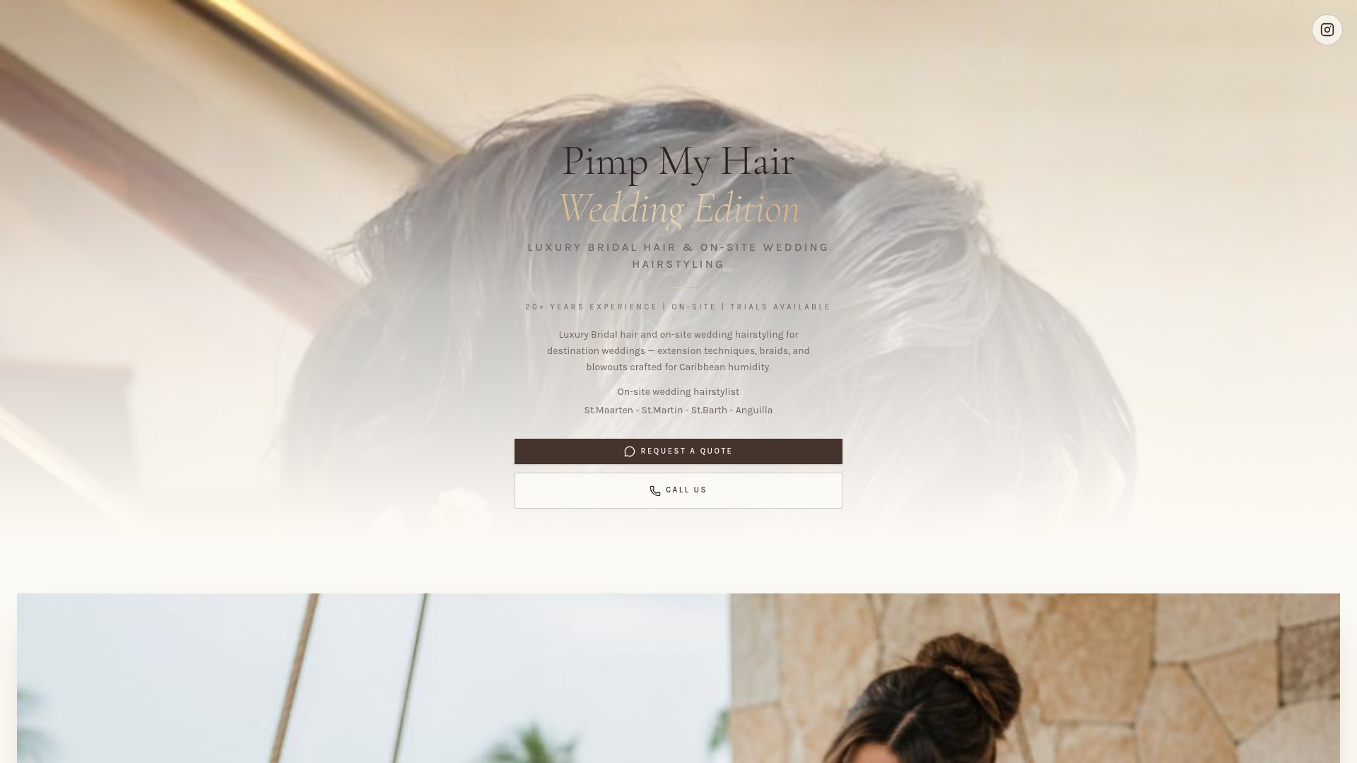 Pimp My Hair Wedding Edition live website preview